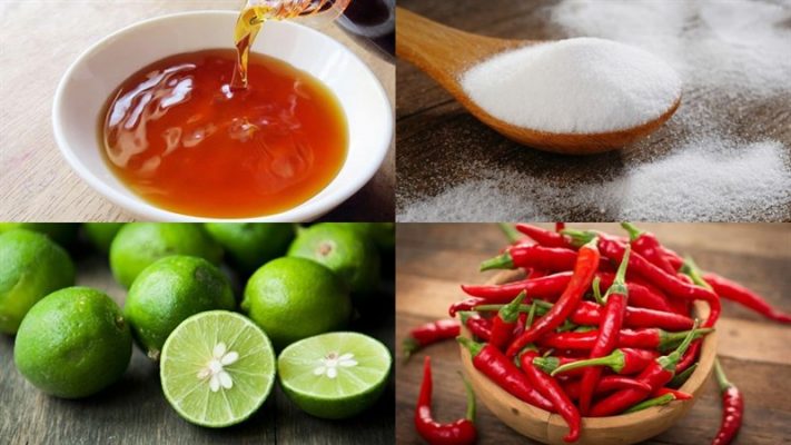 B1- Nguyên liệu Nước chấm phở cuốn tỏi ớt chua ngọt
